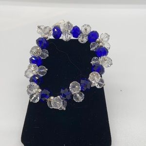Nicole stretch bracelets royal blue And clear